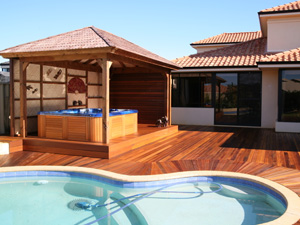curved timber decking